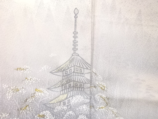  作家物　寺塔風景模様訪問着